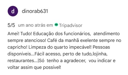 Avaliação 5/5 de dinorab631 no TripAdvisor